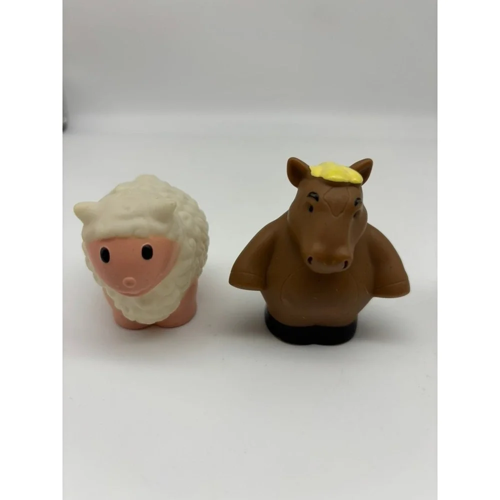 John Deer Toy Figures Farm Animal Lot 4pc Horse Sheep Pig Lamb